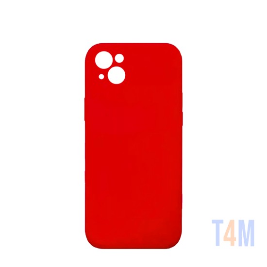 Capa de Silicone com Moldura de Câmera para Apple iPhone 13 Vermelho